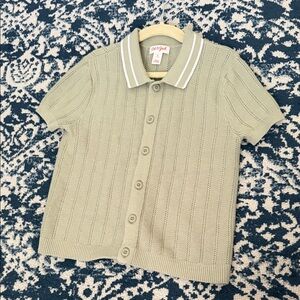 Cat & Jack Green Knit Short Sleeve Polo Shirt 3T